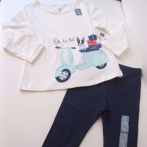 BabyGap Girl LS Top Leggings 3T Toddler Outfit NWT